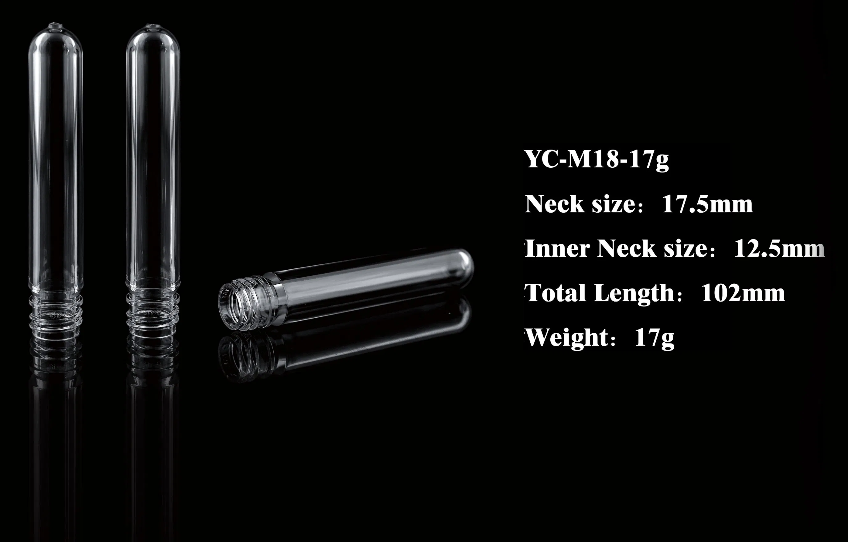 18mm 17g Pet Preform for Cosmetic Packaging or Perfumes Plasic Bottle